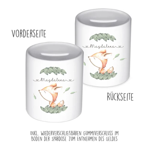 Spardose für Kinder mit Namen | Personalisiertes Geschenk für Mädchen u. Jungen | Originelles Geldgeschenk u. handgefertigte Geschenkidee | 10 Motive zur Auswahl