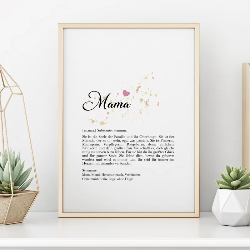 Digitales Poster für die beste Mama | Geschenk für Mütter mit Definition | zum Ausdrucken