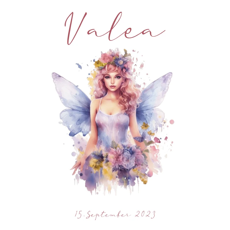 Feen Stoffschultüte Personalisierte Rosa Mädchen Name Elfe Ballerina Blumen Boho Einschulungstüte Zuckertüte 70 cm | Optional mit Füllkissen und Spitzenschutz