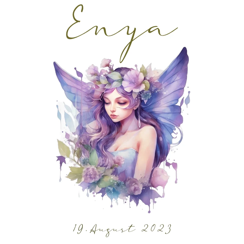 Feen Stoff Schultüte Elfe Mädchen Name Rosa Prinzessin Personalisiert Märchen Blumen Prinzessin Boho Einschulungstüte Zuckertüte Datum 70 cm| Optional mit Füllkissen und Spitzenschutz