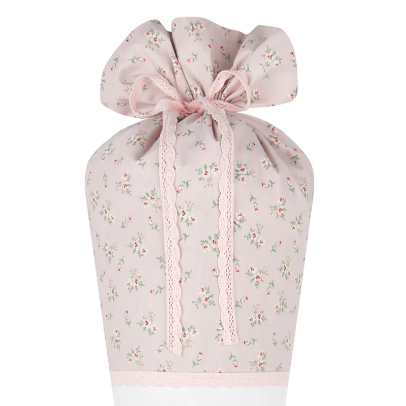Rosa Stoff Schultüte Vogel Mädchen Name Personalisiert Blumen Boho Vintage Einschulungstüte Zuckertüte 70 cm | Optional mit Füllkissen und Spitzenschutz