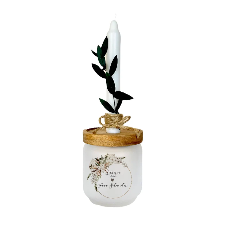Personalisiertes Glas Geschenk mit Namen für Lehrerin als Abschiedsgeschenk und Dankeschön Abschluss Geschenk Schüler Grundschule Geschenkidee Abschied Danke Geburtstag