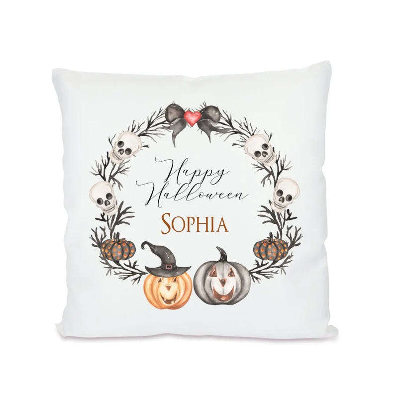 Originelles Türschild aus Holz "Halloween" | Personalisiertes Familienschild für die Tür | Handgefertigte Dekoration für Halloween | 4 Produktvarianten zur Auswahl