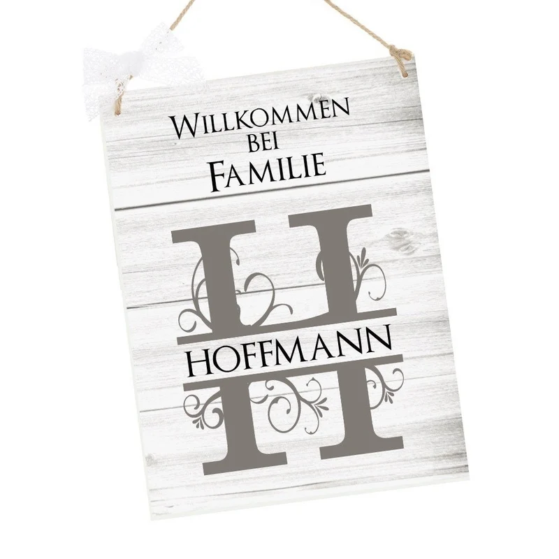 Türschild mit dem Namen der Familie | Besonderes Familienschild für die Haustür | Besondere Geschenkidee | 2 Größen zur Auswahl