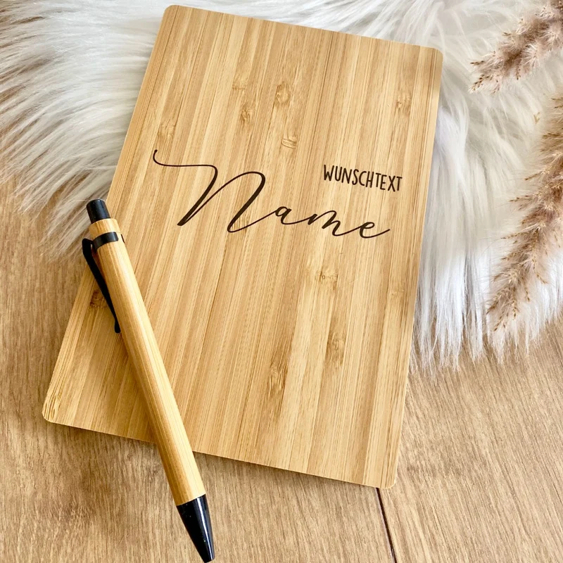 Geschenkset Edelstahl Kaffeebecher to go und Notizbuch mit Namen und Wunschtext für Sie u. Ihn | Geschenkidee zum Geburtstag, als Dankeschön zum Abschied