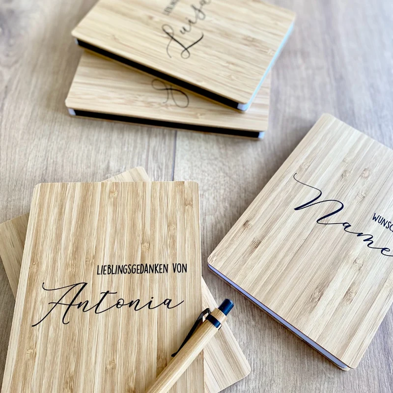 Geschenkset Thermobecher und Notizbuch "Lieblingsmensch - Lieblingsgedanken" mit Namen für Sie u. Ihn | Personalisiertes Geschenk für Frauen u. Männer | Geschenkidee zum Geburtstag, als Dankeschön