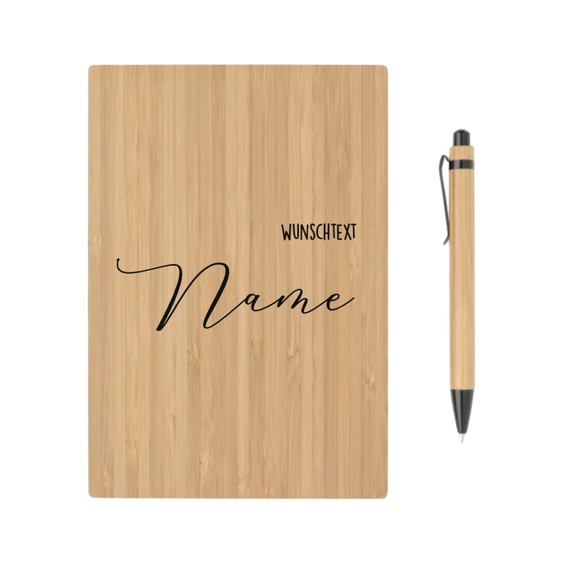 Personalisiertes Notizbuch mit Namen und Wunschtext | Persönliche nachhaltige Geschenkidee für Sie u. Ihn