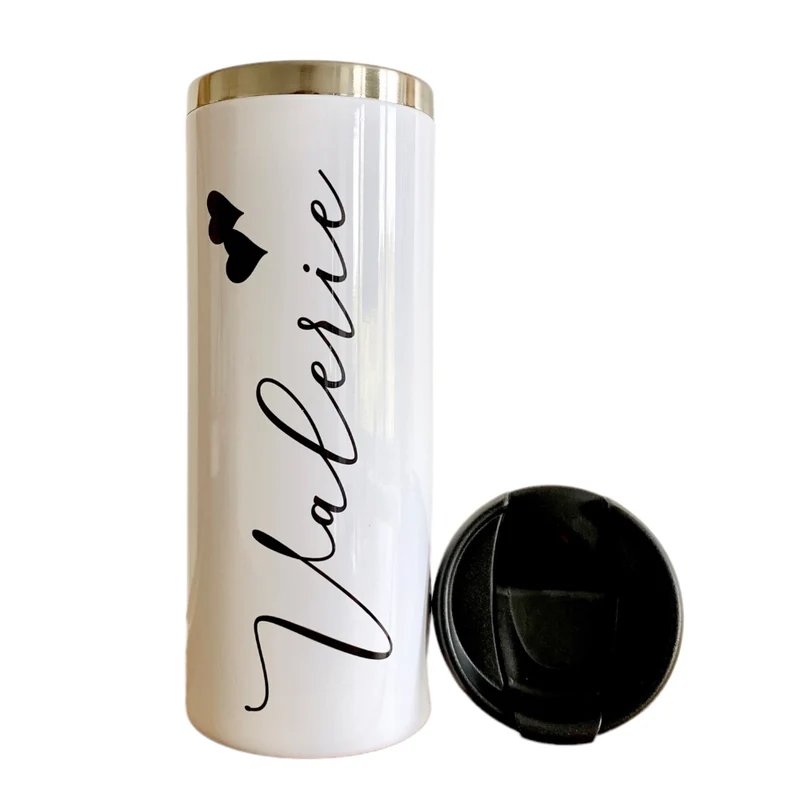 Thermobecher aus Edelstahl mit Namen u. Wunschtext für Sie u. Ihn | Personalisiertes Geschenk für Frauen u. Männer | Geschenkidee zum Geburtstag, als Dankeschön | Kaffeebecher für die beste Freundin | 5 Motivvarianten