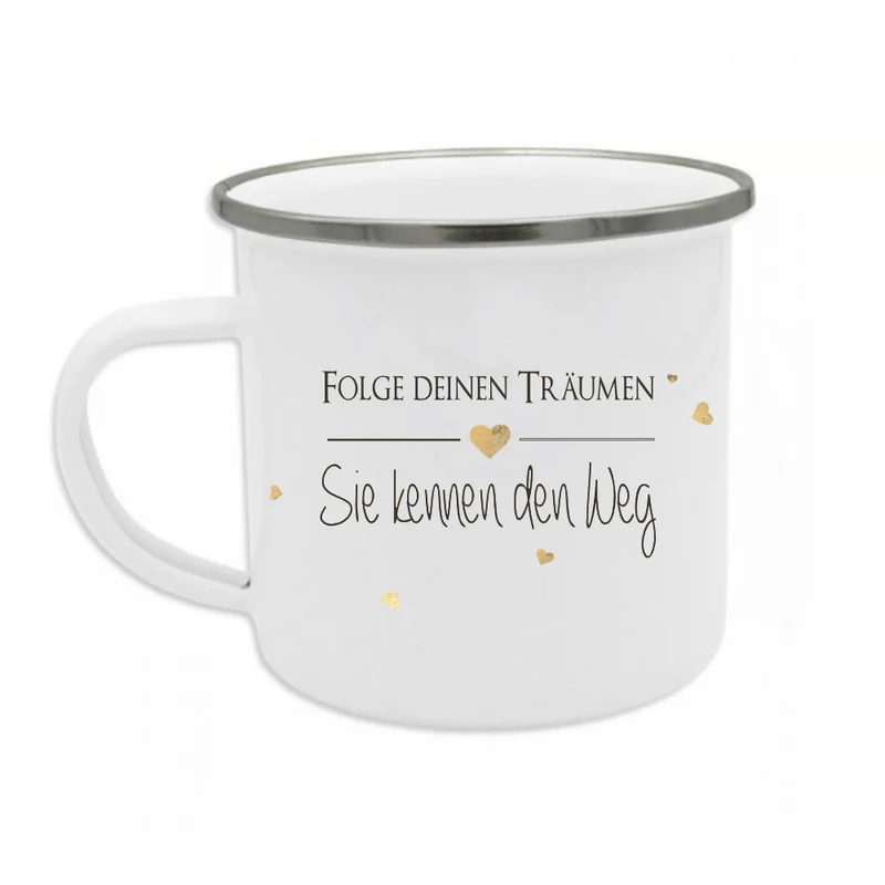 Tasse mit Spruch "Folge deinen Träumen" | Besonderes Geschenk und persönliche Geschenkidee | Tassengeschenk inkl. Geschenkanhänger