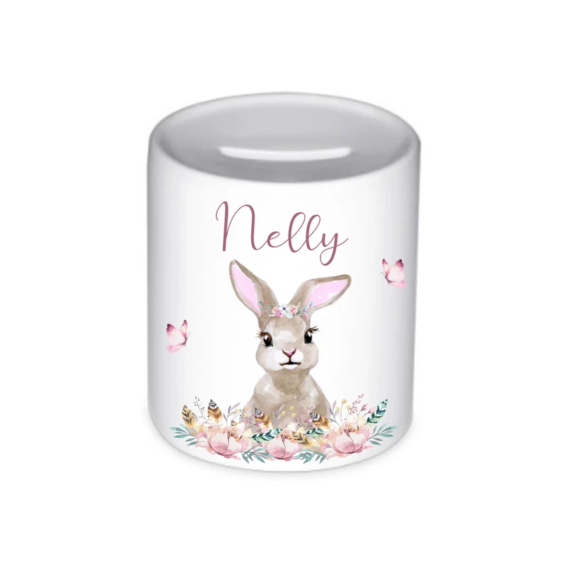 Spardose Eichhörnchen mit Namen für Kinder | Personalisiertes Geschenk für Mädchen u. Jungen | Originelles Geldgeschenk u. handgefertigte Geschenkidee | 11 Motive zur Auswahl
