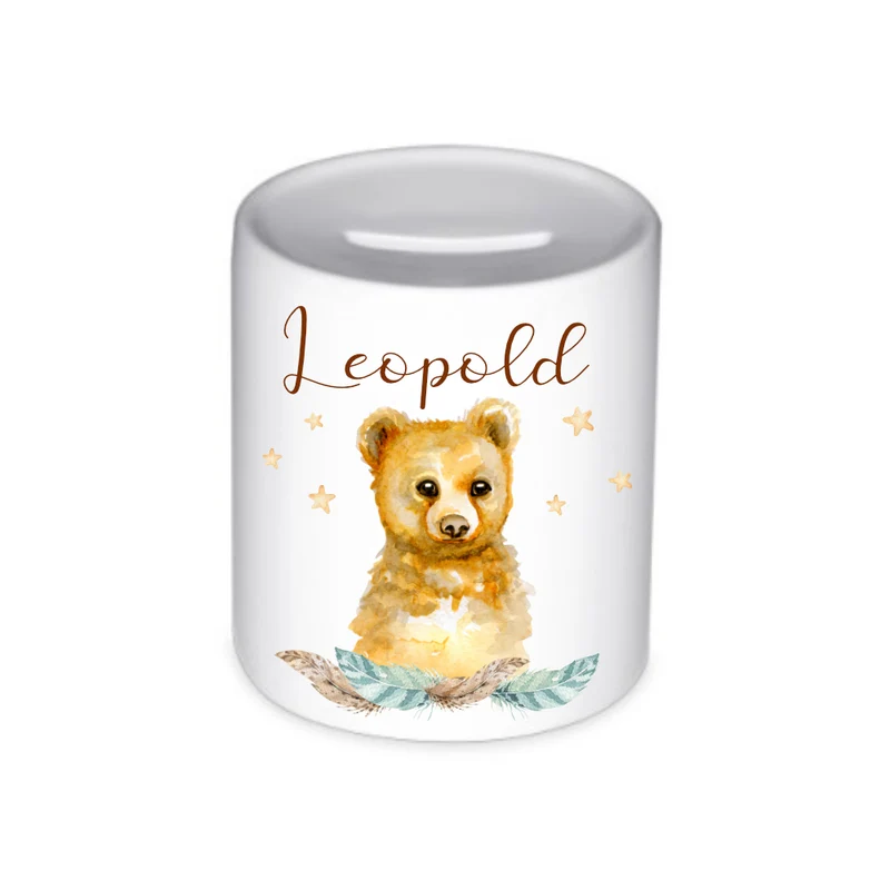 Kinder Spardose Tiermotiv Schaf mit Namen für Mädchen | Personalisiertes Geschenk für Kinder | Originelles Geldgeschenk u. handgefertigte Geschenkidee | 11 Motive zur Auswahl