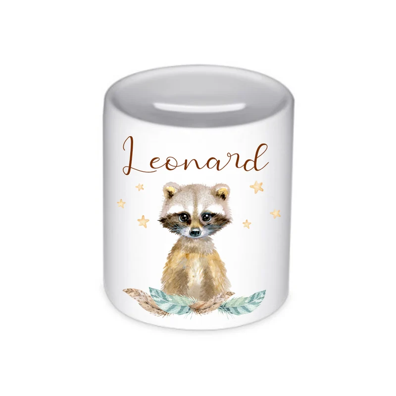 Kinder Spardose Löwe mit Namen für Kinder | Personalisiertes Geschenk für Mädchen u. Jungen | Originelles Geldgeschenk u. handgefertigte Geschenkidee | 11 Motive zur Auswahl