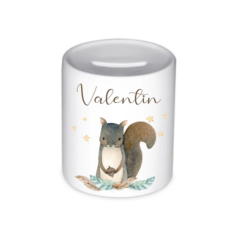 Tiermotiv Spardose Elefant mit Namen für Kinder | Personalisiertes Geschenk für Mädchen u. Jungen | Originelles Geldgeschenk u. handgefertigte Geschenkidee | 11 Motive zur Auswahl