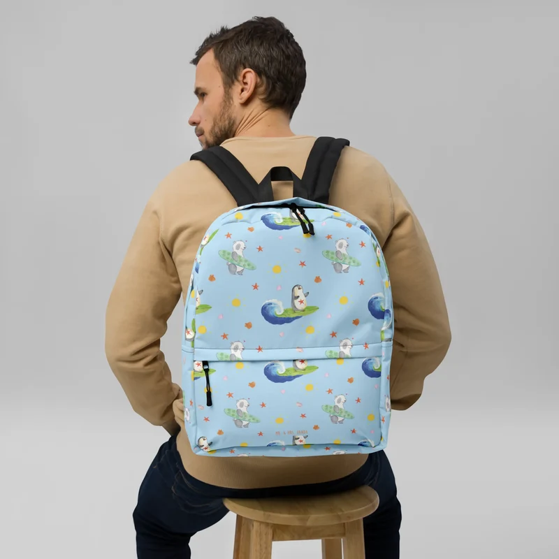 Rucksack Pinguin Surfer Muster