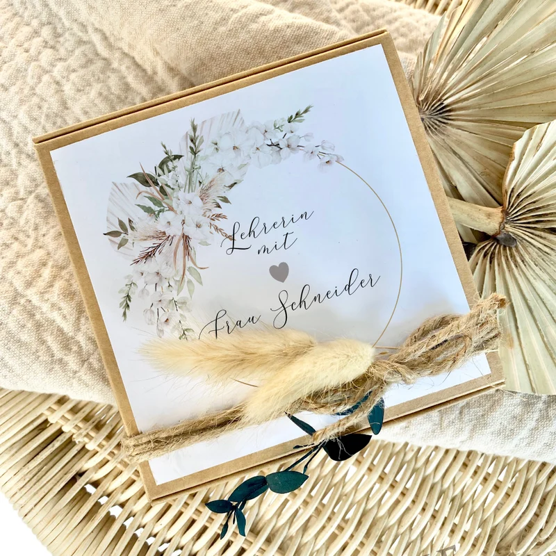 Personalisierte Geschenkbox Lehrerin Geschenk Spruch Blumen Dankeschön Abschluss Geschenk Schüler Grundschule Geschenkidee Abschied Danke Geburtstag Schule