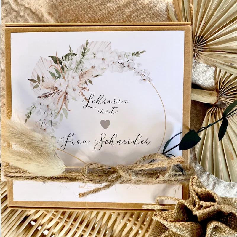 Personalisierte Geschenkbox Lehrerin Geschenk Spruch Blumen Dankeschön Abschluss Geschenk Schüler Grundschule Geschenkidee Abschied Danke Geburtstag Schule