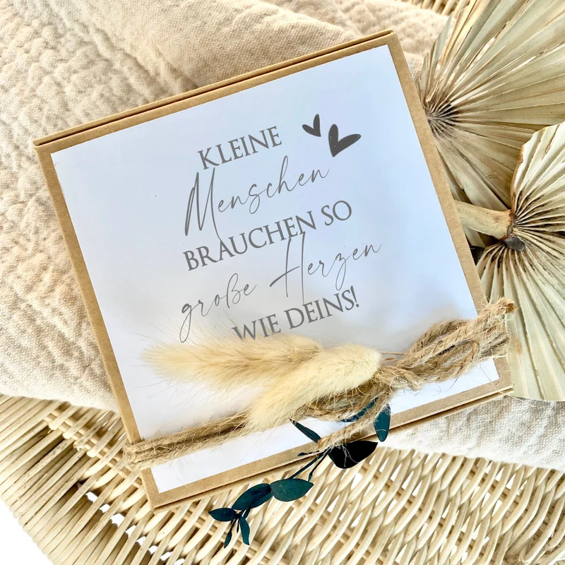 Personalisierte Geschenkbox Erzieherin, Geschenk mit Spruch & Blumen als Dankeschön zum Kindergarten Abschied