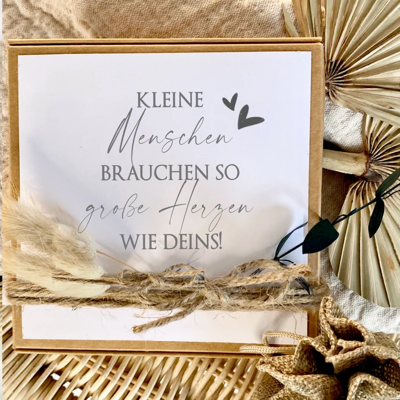 Personalisierte Geschenkbox Erzieherin, Geschenk mit Spruch & Blumen als Dankeschön zum Kindergarten Abschied