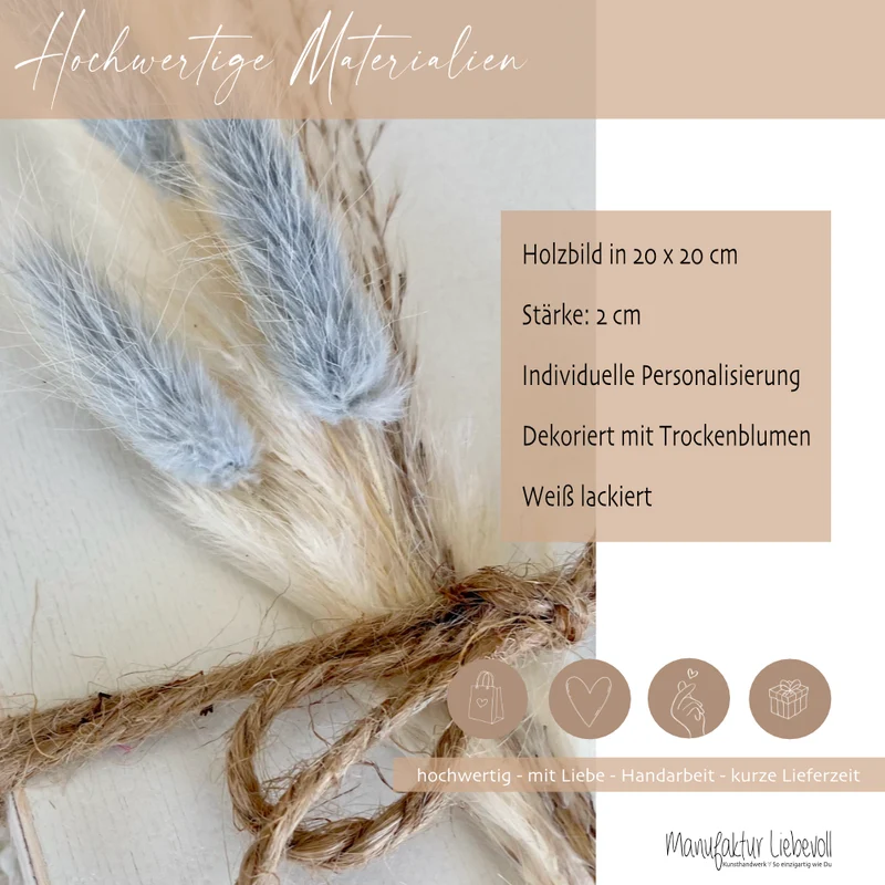 Abschiedsgeschenk für Erzieher/in | Holzbild mit Namen, Spruch & Blumen als Dankeschön Geschenk | Kindergarten Geschenkidee zum Abschied | Danke | Manufaktur Liebevoll