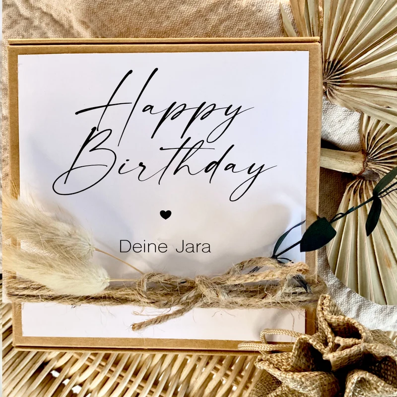 Geschenkverpackung "Happy Birthday" mit personalisierten Wunschtext, Geldgeschenk: Geburtstag, Geburtstagsgeschenk