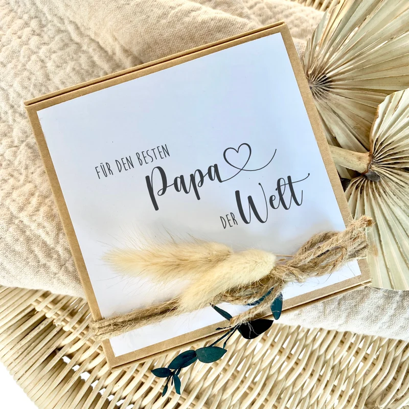 Personalisiertes Vatertagsgeschenk von Tochter Sohn Kindern mit Spruch, Papa Geschenkschachtel zum Geburtstag Geburtstagsgeschenk für Väter