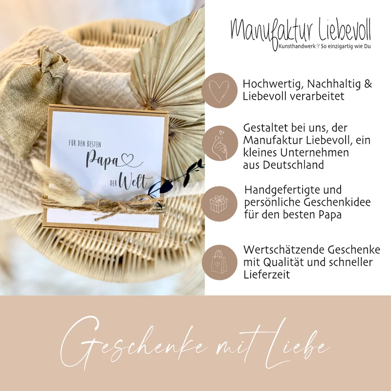 Personalisiertes Vatertagsgeschenk von Tochter Sohn Kindern mit Spruch, Papa Geschenkschachtel zum Geburtstag Geburtstagsgeschenk für Väter