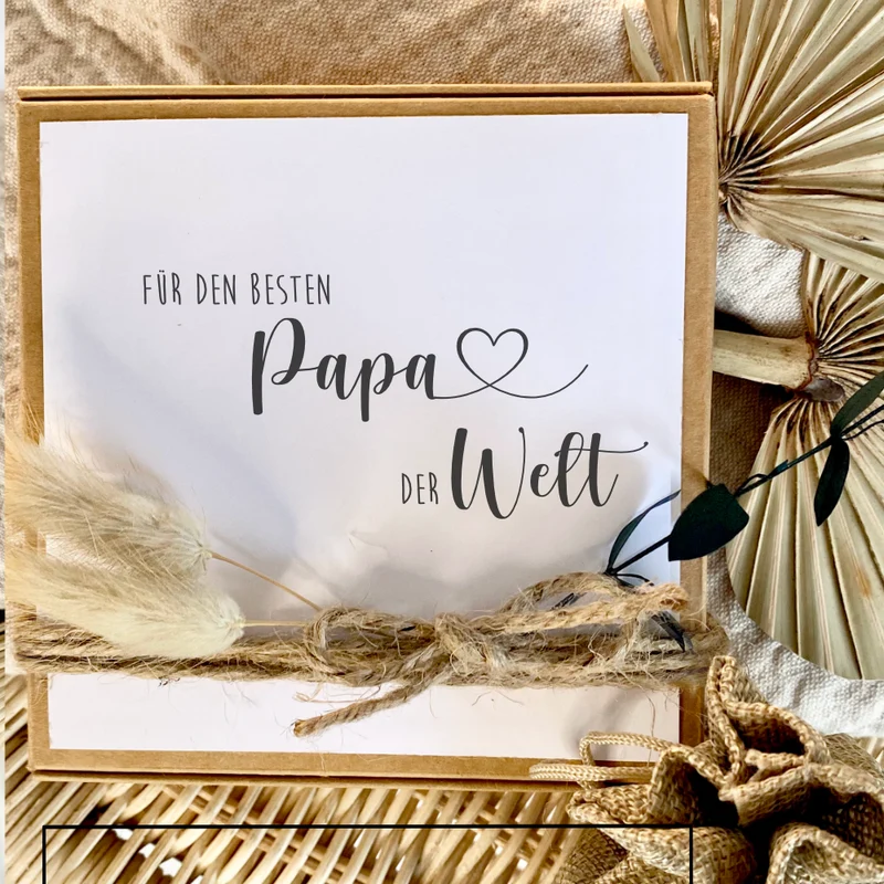 Personalisiertes Vatertagsgeschenk von Tochter Sohn Kindern mit Spruch, Papa Geschenkschachtel zum Geburtstag Geburtstagsgeschenk für Väter