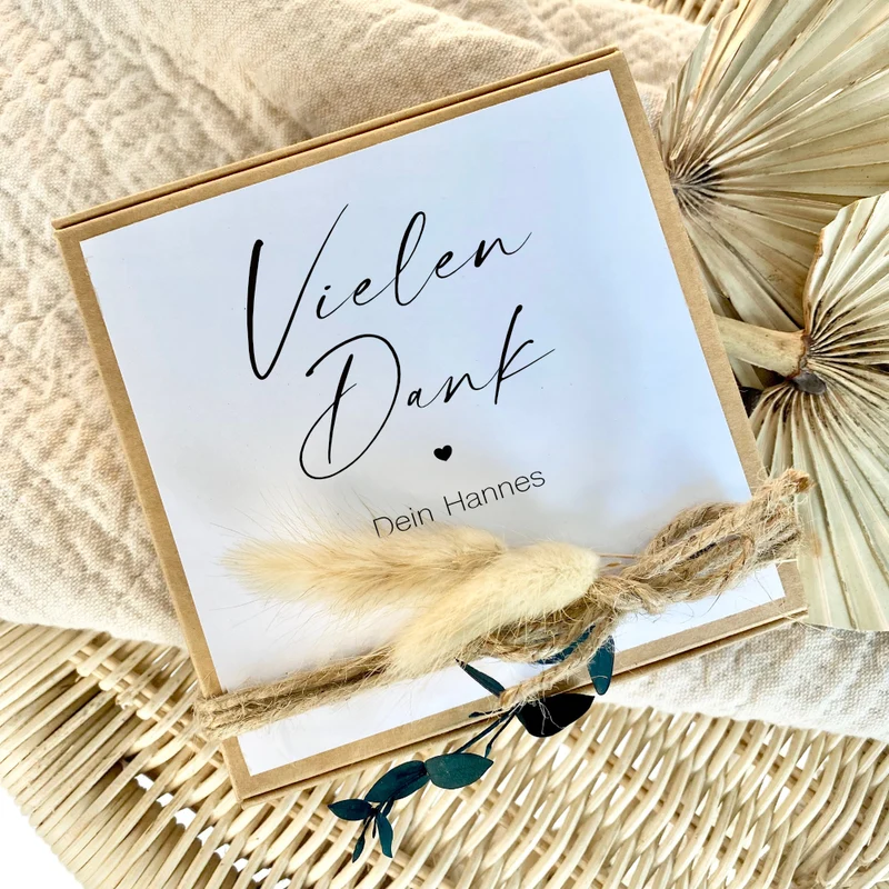Geschenkverpackung "Vielen Dank" mit personalisierten Wunschtext, Geldgeschenk: Dankeschön, Danke sagen