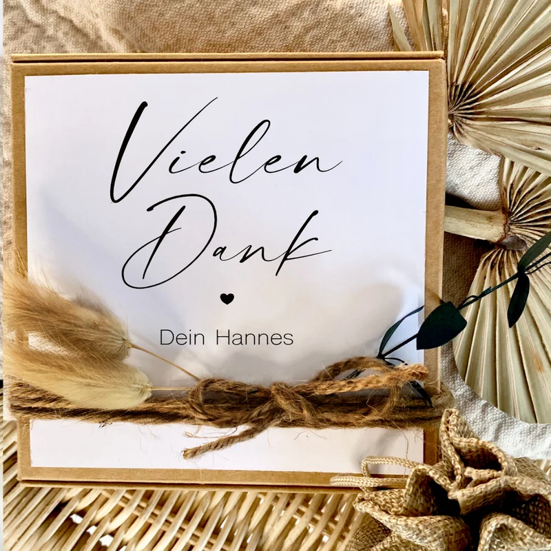 Geschenkverpackung "Vielen Dank" mit personalisierten Wunschtext, Geldgeschenk: Dankeschön, Danke sagen