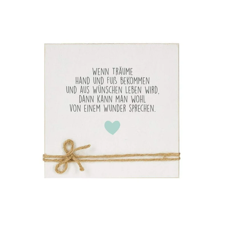 Holzbild "Wenn Träume Hand und Fuß bekommen" | Besondere Geschenkidee für werdende Eltern | Handgefertigtes Geschenk aus Holz zur Geburt u. Taufe