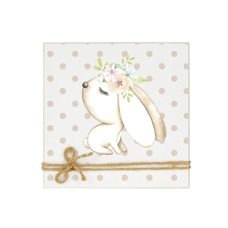 Wandbild aus Holz für das Babyzimmer u. Kinderzimmer zum Dekorieren | Holzbild "Hase" für Babys u. Kinder | Schönes Geschenk aus Holz | 3 Motivvarianten zur Auswahl