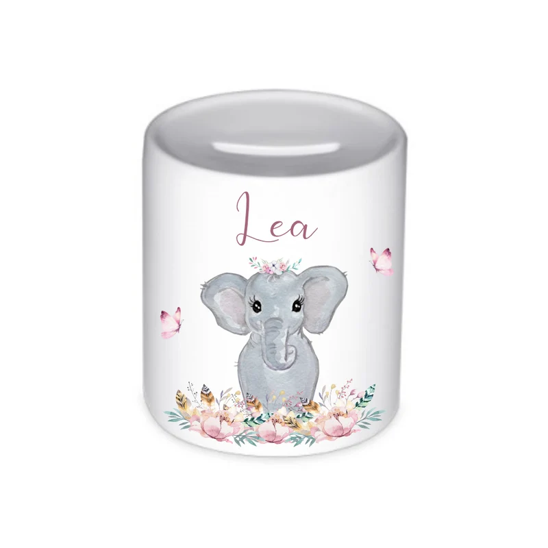 Tiermotiv Spardose Fuchs mit Namen für Kinder | Personalisiertes Geschenk für Mädchen u. Jungen | Originelles Geldgeschenk u. handgefertigte Geschenkidee | 11 Motive zur Auswahl