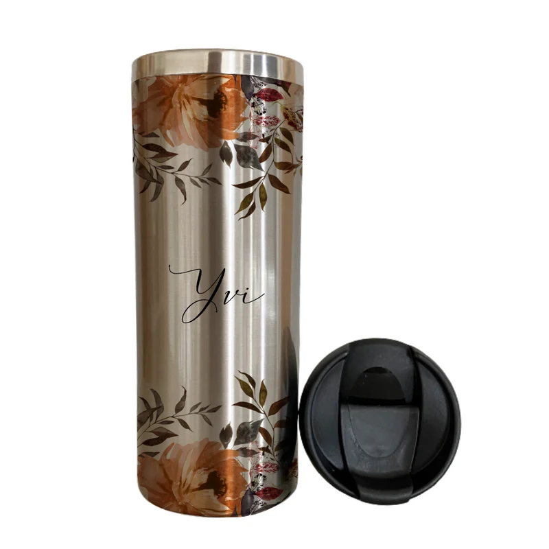 Trinkbecher "Autumn" für unterwegs aus Edelstahl | Personalisiert mit Namen und Spruch | Coffee to go Kaffeebecher | 2 Farbvarianten zur Auswahl | Besondere Geschenkidee und schönes Geschenk für Frauen