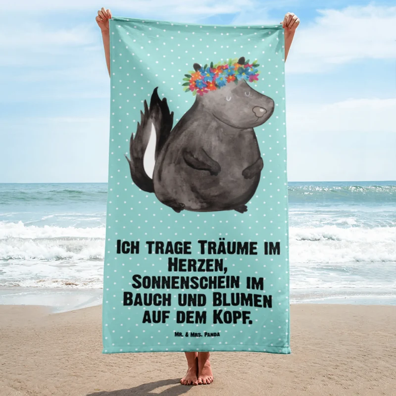 XL Badehandtuch Stinktier Mädchen