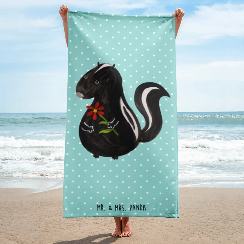 XL Badehandtuch Stinktier Blume