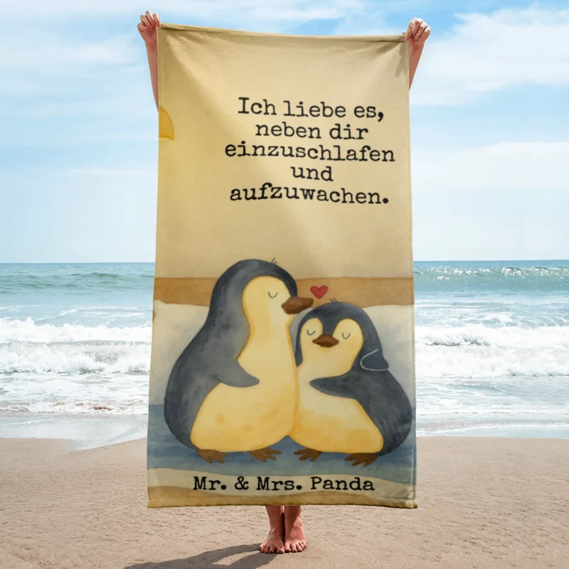 XL Badehandtuch Pinguine Einschlafen Design
