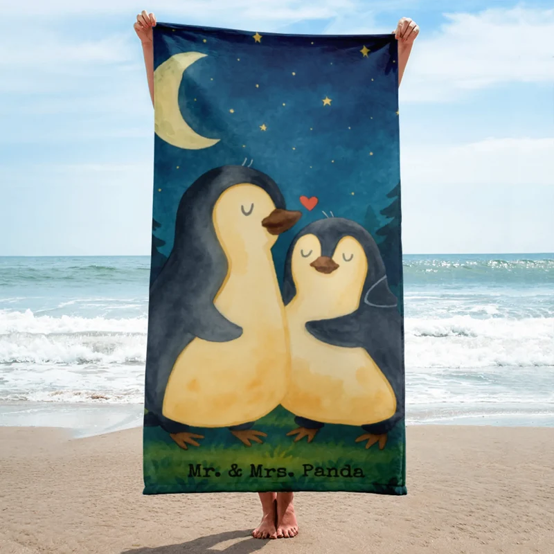 XL Badehandtuch Pinguine Einschlafen Design