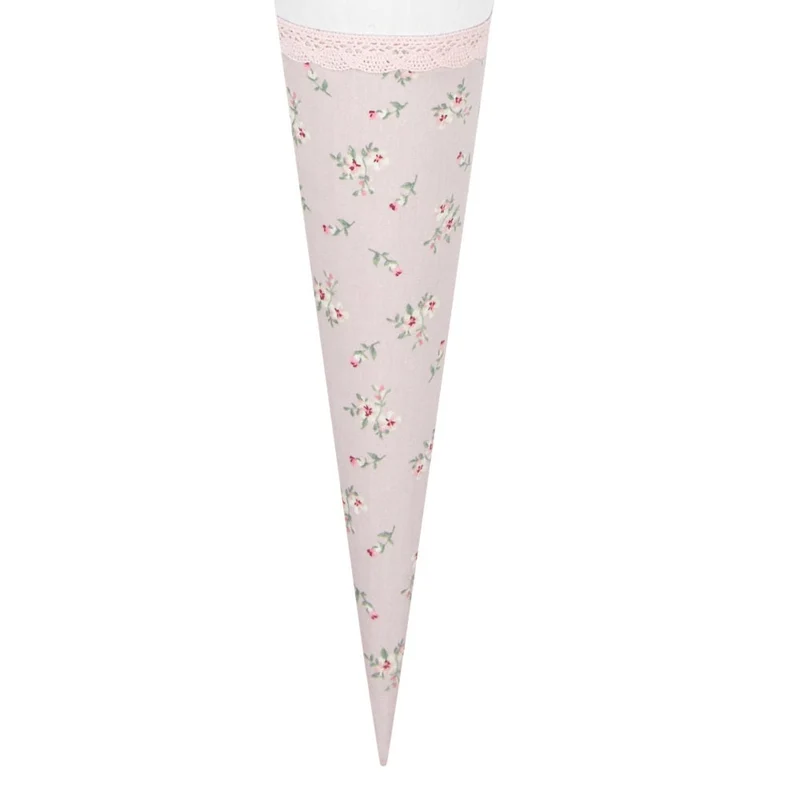 Florale Schultüte "Boho Blumenkranz" aus Stoff | Personalisiert mit Namen und Datum für Mädchen | Optional mit Füllkissen und Spitzenschutz
