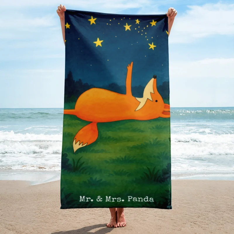 XL Badehandtuch Fuchs Sterne Design