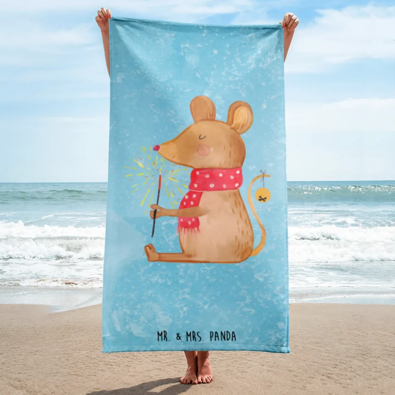 XL Badehandtuch Maus Weihnachten