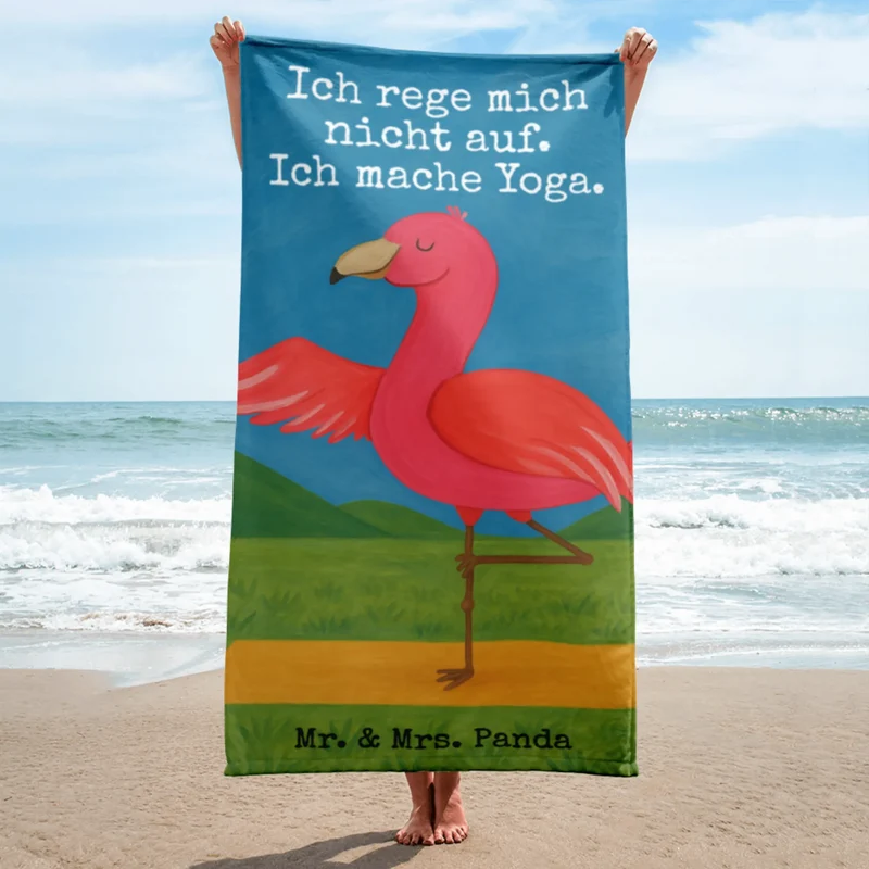 XL Badehandtuch Flamingo Yoga Design