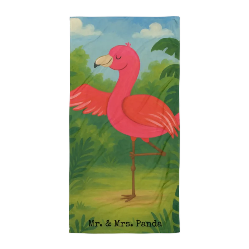 XL Badehandtuch Flamingo Yoga Design
