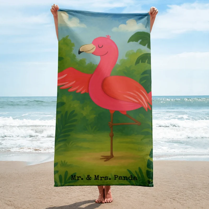 XL Badehandtuch Flamingo Yoga Design