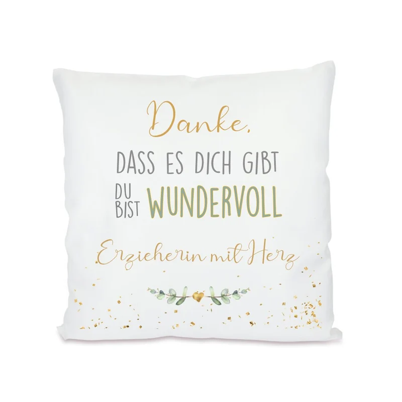 Kissen mit Spruch "Danke, dass es dich gibt" für die Mama | Persönliches Geschenk für Mütter | Besonderes Dankeschöngeschenk | 8 Motivvarianten zur Auswahl