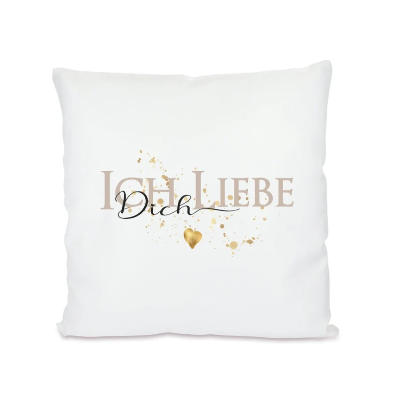 Kissen "Ich liebe Dich" | Persönliches Geschenk für Paare | Perfekte Geschenkidee zum Valentinstag, Jahrestag u. schöne Aufmerksamkeit für Sie und Ihn / 2 Motivvarianten zur Auswahl