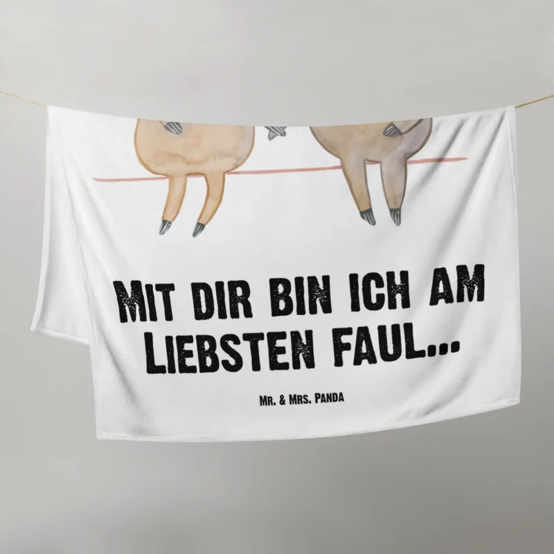 Babydecke Faultier Pärchen