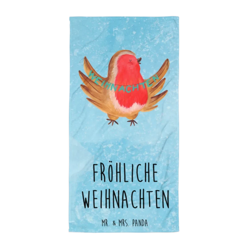 XL Badehandtuch Rotkehlchen Weihnachten