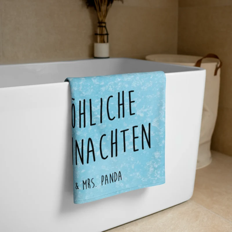 XL Badehandtuch Rotkehlchen Weihnachten