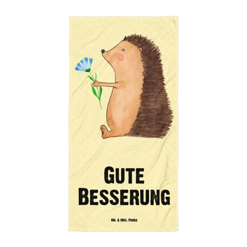 XL Badehandtuch Igel Blumen