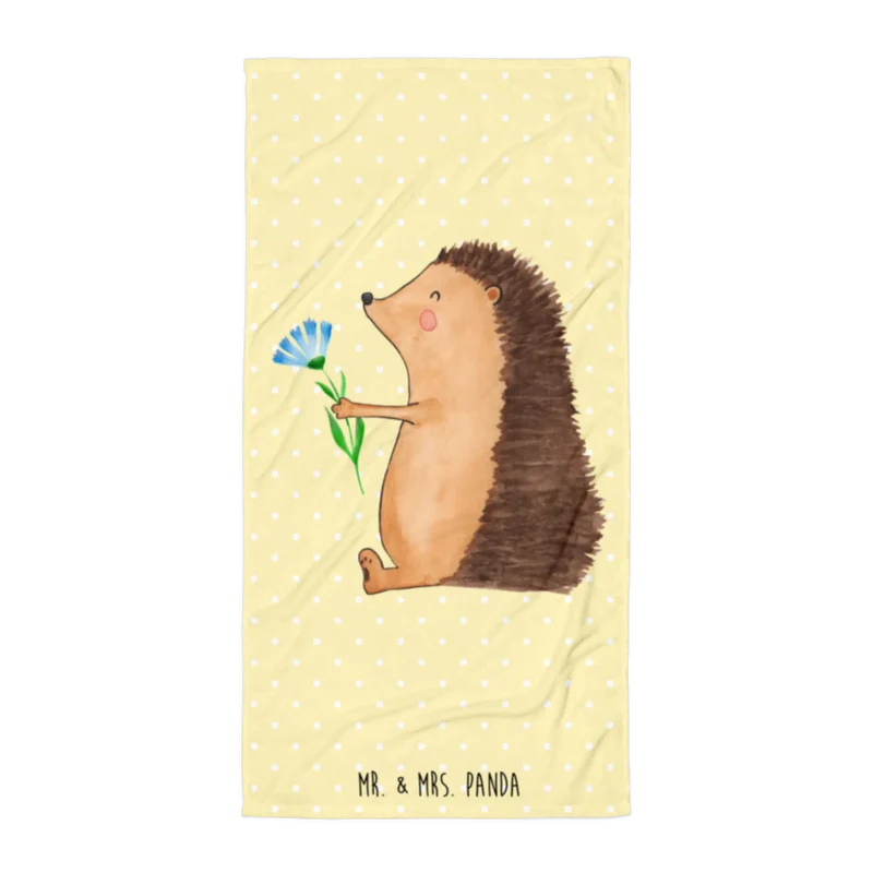 XL Badehandtuch Igel Blumen